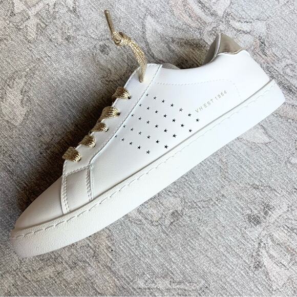 Vintage Havana Jess Sneakers Gold White Star Shoes Size 8 NEW Retail $125 - Picture 12 of 16